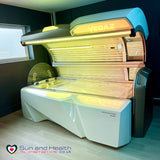 Luxura Vegaz 8200 sunbed installed in a professional tanning salon 